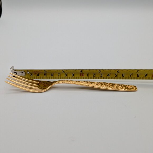 Americana Golden Heritage Flatware Golden Scroll 6 Dinner Forks 6.75" Vintage - Picture 13 of 14